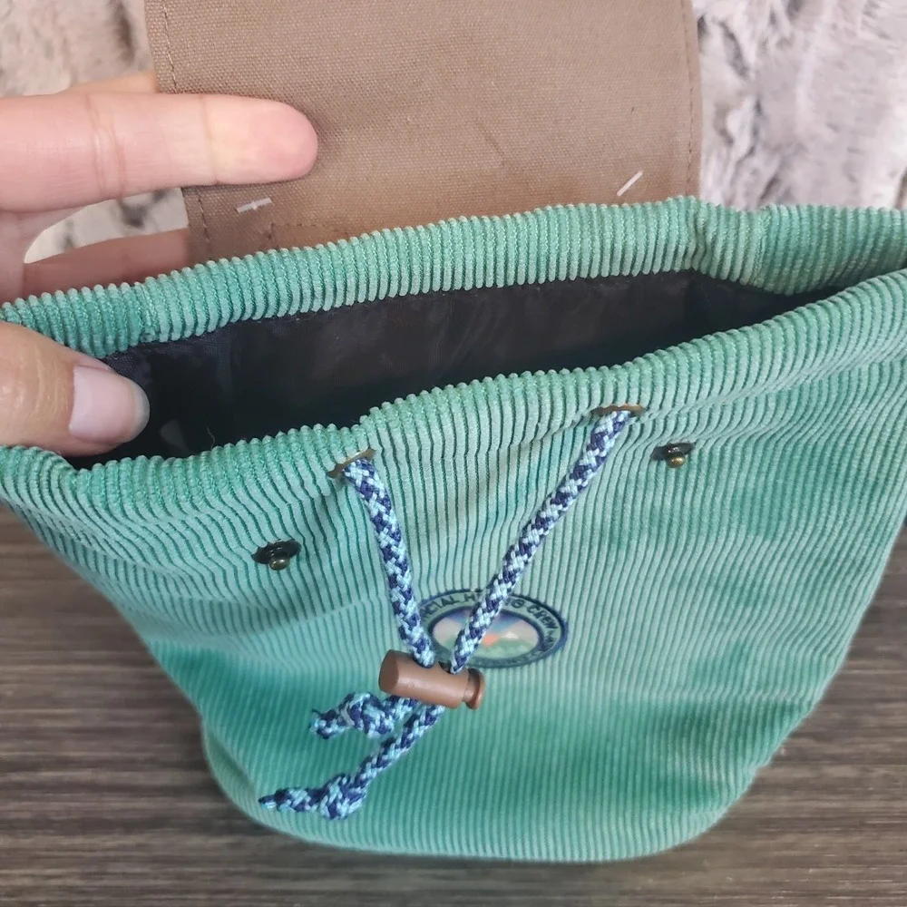 Youly Teal Grren Corduroy Dog Backpack Hiking Pack L/XL NWT‎